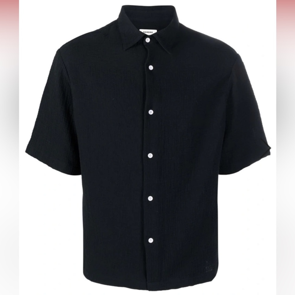 Sandro Sunday textured short-sleeve shirt NWT